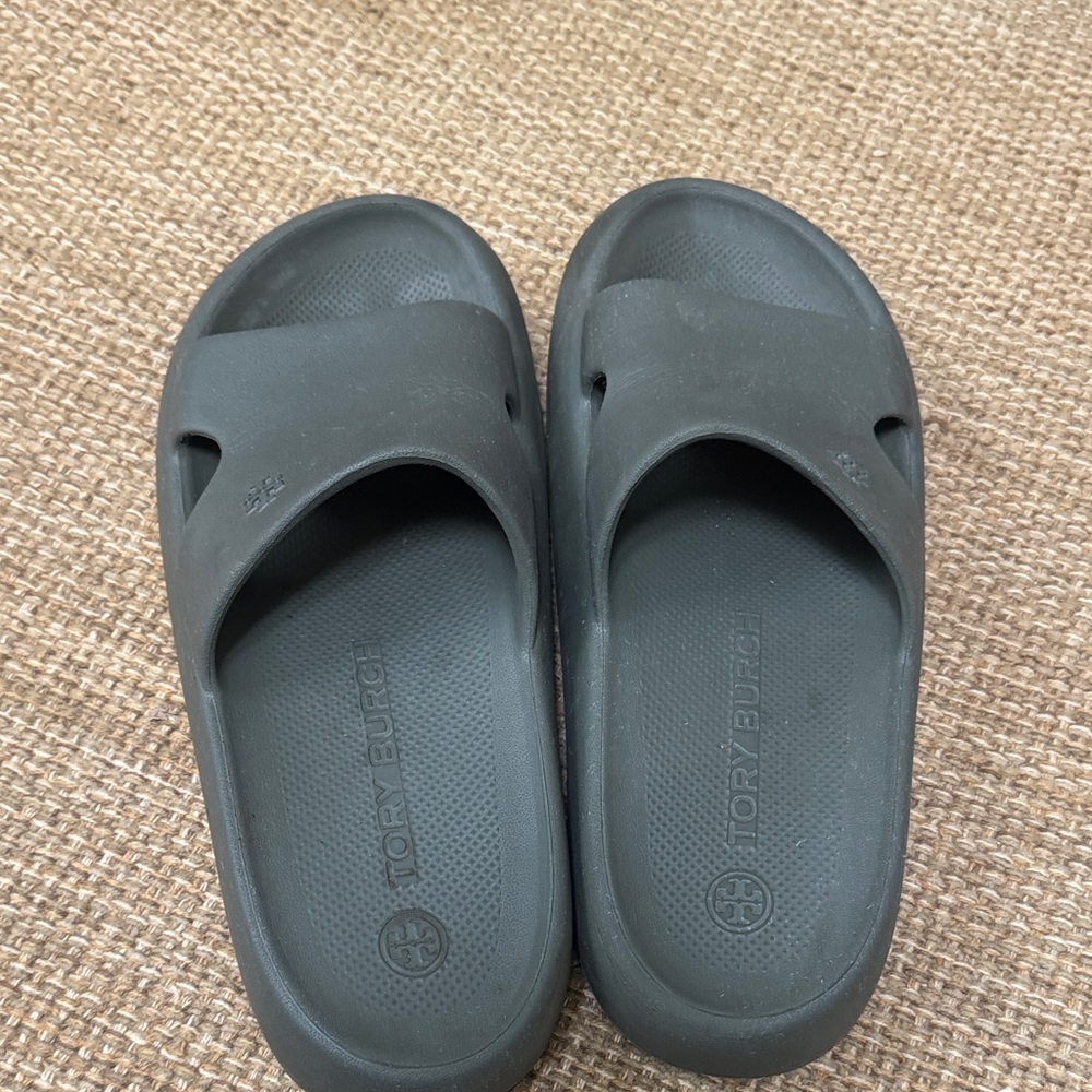 Tory Burch  Grayish green shower Slide Sandals